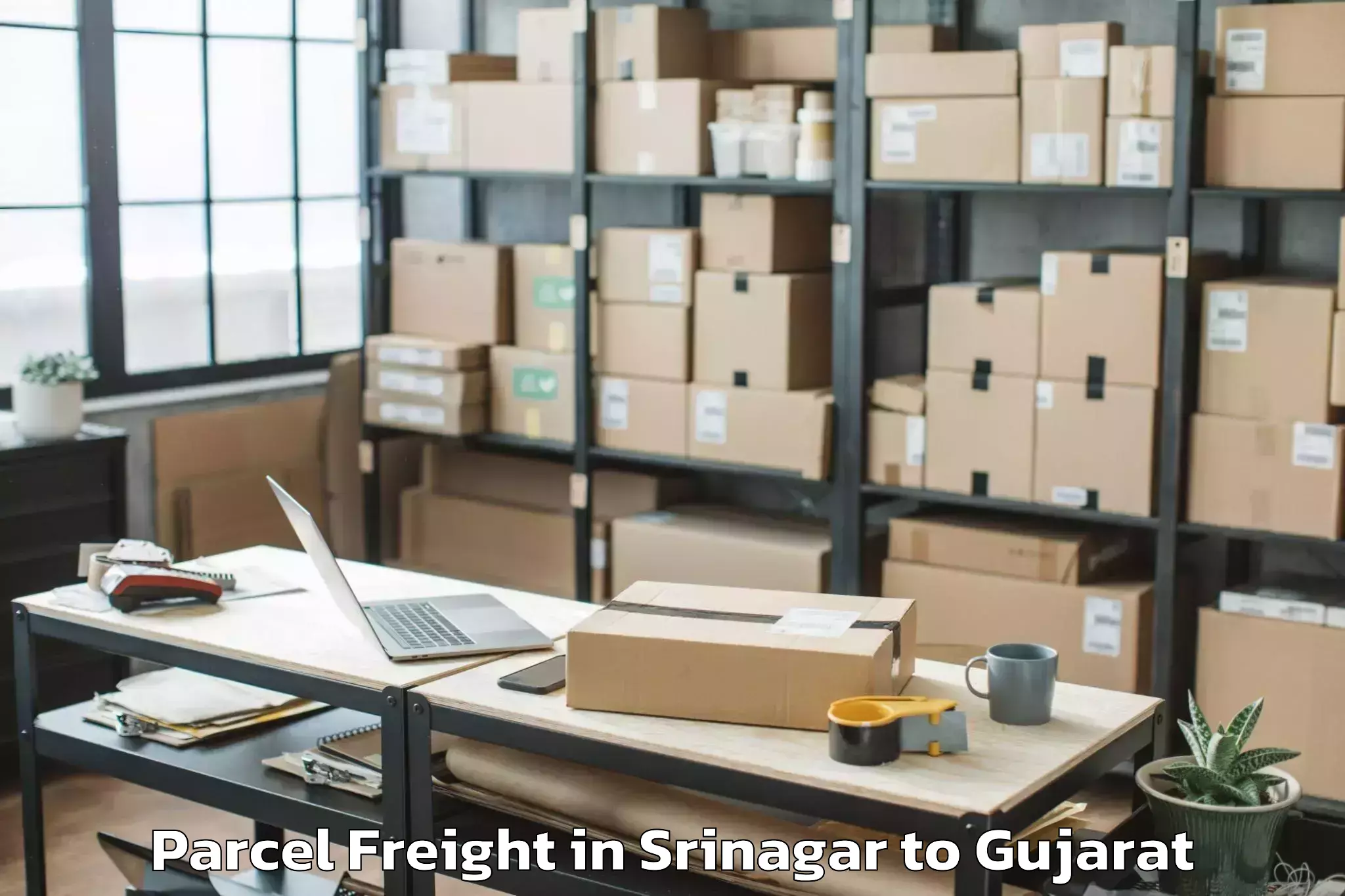 Efficient Srinagar to Adalaj Parcel Freight